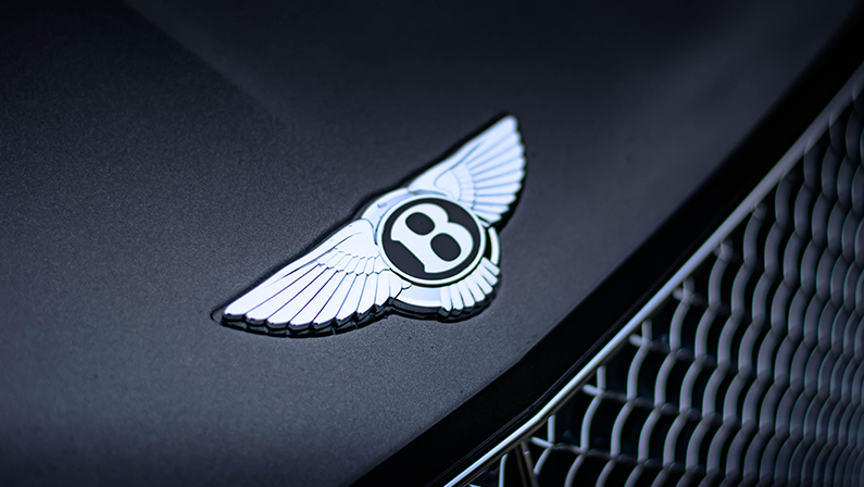 Bucharest, Romania - December 14 2020: 2021 Bentley badge